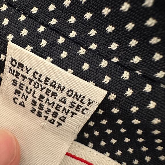 TALBOTS Womens Navy White Mini Dot Button Closure Size 6 Academia Career Preppy - Picture 7 of 7